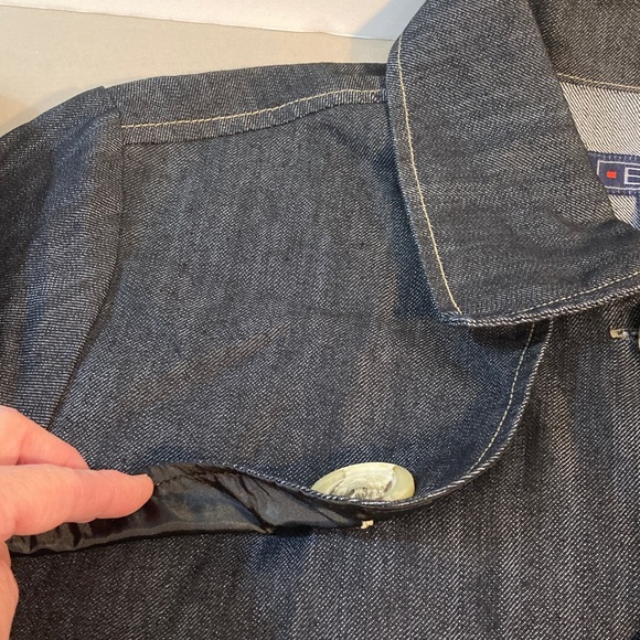 Baccini Women's Dark Indigo Jean Jacket Marbled Buttons NWT Size 18/20 - Picture 11 of 16